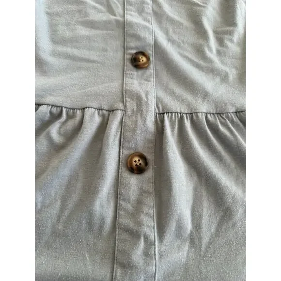 Halife Womens Gray Button Front Casual Swing Pleated Summer Sun Dress Size XL - Picture 7 of 10